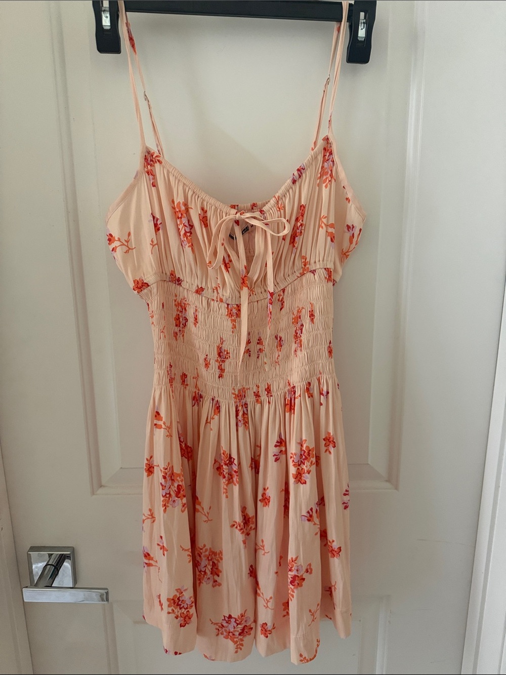 Ciao Lucia Peach Floral Sundress with Orange Pink Accents